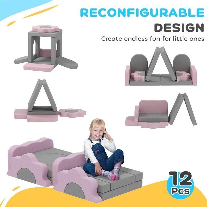 Speelset Foam Blokken 12-delig – Zachte Schuimblokken voor K, Kinderen en Baby's, Speelgoed | Babyspeelgoed, Nieuw, Ophalen of Verzenden