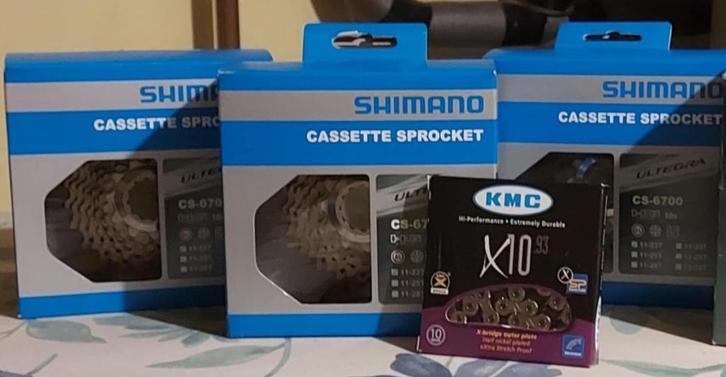 3 stuks Splinternieuwe Ultegra 6700 cassette + 1 ketting KMC, Fietsen en Brommers, Fietsonderdelen, Nieuw, Racefiets, Ophalen
