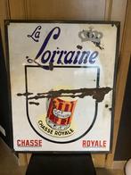 Plaque émaillée Chasse Royale La Lorraine 1953, Collections, Marques de bière, Utilisé