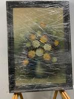 Schilderij van bloemen in vaas ,schilder onbekend, Zo goed als nieuw, Ophalen