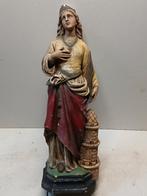 Ancienne statue en plâtre ST Barbe 50 CM, Enlèvement ou Envoi