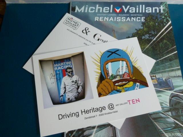 Invitation MICHEL VAILLANT Carte Postale Art Strips Gallery, Collections, Cartes postales | Belgique, Non affranchie, Flandre Occidentale