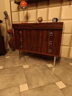 Vintage meuble commode coiffeuse 3 tiroirs palissandre, Ophalen of Verzenden, Zo goed als nieuw, Metaal