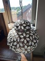 Zilverkleurige hanglamp in oosterse stijl met acryl steentje, Huis en Inrichting, Lampen | Hanglampen, Ophalen of Verzenden, Zo goed als nieuw