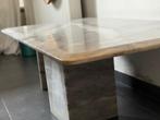 Salontafel van wit marmer, Huis en Inrichting, Tafels | Salontafels, Ophalen, Overige materialen, Gebruikt, 100 tot 150 cm