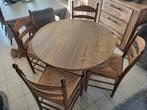 Eiken tafel + 4 stoelen, Huis en Inrichting, Tafels | Eettafels, Ophalen
