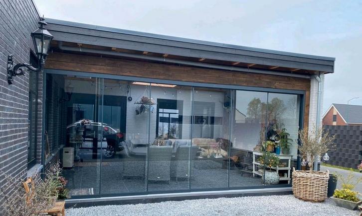 Veranda, Overkapping, Schuifdeur, Schuifpui, Airco, Zonnenpa, Tuin en Terras, Overige Tuin en Terras, Nieuw, Ophalen of Verzenden