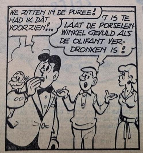 Herge Rik Kuifje Dees Dubbel - Krantenknipsel 16/02/1966, Collections, Personnages de BD, Utilisé, Autres types, Tintin, Enlèvement ou Envoi