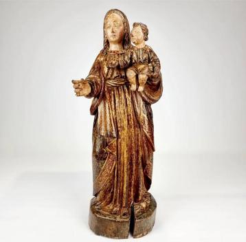 Sculpture religieuse polychrome du XVIe siècle exceptionnell, Enlèvement ou Envoi