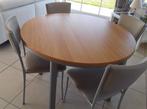 keukentafel + 4 stoelen, Maison & Meubles, Tables | Tables à manger, Comme neuf, 100 à 150 cm, 100 à 150 cm, Chêne