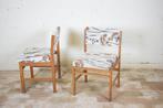 Houten stoelen met vintage motief stof, Ophalen of Verzenden, Stof