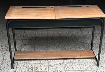 Schoolbank oude in hout en ijzer L 105 x B 46 cm x H 66 cm beschikbaar voor biedingen