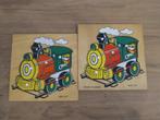 Retro puzzel WB020 - trein locomotief - 2 stuks, Kinderen en Baby's, Speelgoed | Kinderpuzzels, Minder dan 10 stukjes, Gebruikt