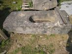 oude zware franse hardstenen voederbak,trog,bloembak, Ophalen, Gebruikt