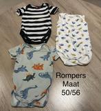 3 rompers (maat 50/56), Kinderen en Baby's, Babykleding | Maat 50, Ophalen of Verzenden, Zo goed als nieuw