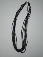 Vintage ketting met zwarte pareltjes, Handtassen en Accessoires, Kettingen, Kunststof, Verstelbaar, Zwart, Nieuw