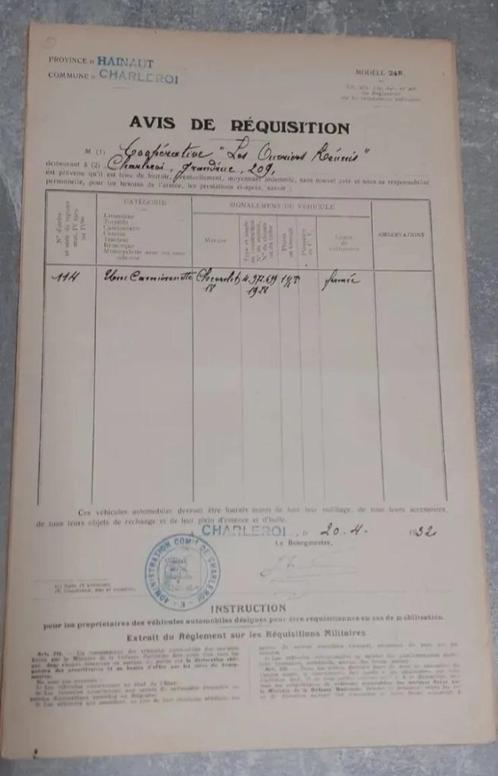 WW2+Militariat+Document historique+Brasserie+Réquisitions, Collections, Objets militaires | Seconde Guerre mondiale, Armée de terre