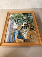 Schilderij diner aan tafel, Antiek en Kunst, Ophalen of Verzenden