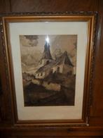 Eau forte de Camille Barthélemy ( St Mard, Virton 1890-1961), Enlèvement ou Envoi