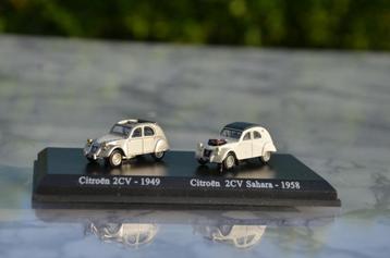 HO- pour train électrique -2 voitures CITROEN 2CV  en métal, Envoi, Comme neuf