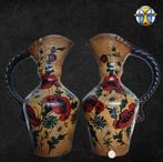2 handgemaakte franse kannen bloemen ( Jambage ) gesigneerd, Antiek en Kunst, Antiek | Keramiek en Aardewerk, Ophalen of Verzenden