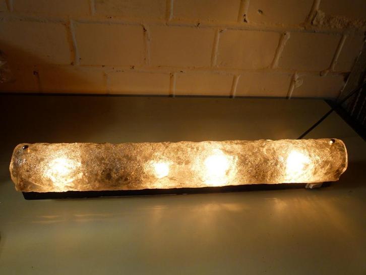 vintage xl wandlamp Mid-Century Hillebrand 60er design, Huis en Inrichting, Lampen | Wandlampen, Zo goed als nieuw, Glas, Metaal