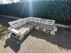 Europallet lounge met kussens, Tuin en Terras, Tuinsets en Loungesets, 6 zitplaatsen, Bank, Gebruikt, Hout