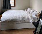 IKEA Brimnes bed + Hövag matras 160x200, Huis en Inrichting, Slaapkamer | Bedden, Ophalen, Wit, Tweepersoons, Zo goed als nieuw