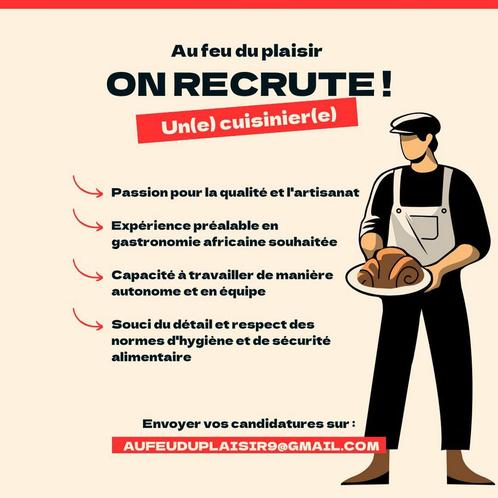 Recherche chef cuisinier et serveur, Vacatures, Vacatures | Horeca en Traiteur, Vanaf 1 jaar, Overige vormen, Variabele uren