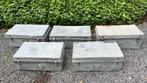 5 metalen opbergkisten, Ophalen, Minder dan 50 cm, Gebruikt, 50 tot 100 cm