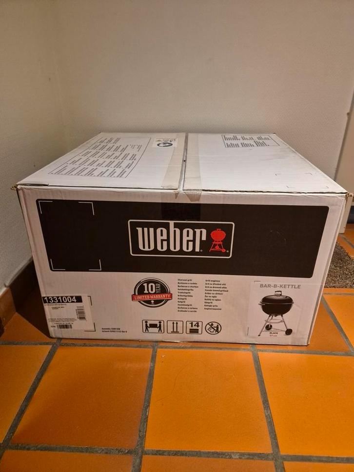 Weber Houtskool bbq bar-b-kettle 57cm zwart, Tuin en Terras, Houtskoolbarbecues, Nieuw, Ophalen