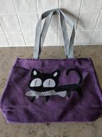 Stoffen handtas met kat, Handtassen en Accessoires, Tassen | Damestassen, Ophalen, Nieuw, Paars, Handtas