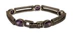 Bracelet en argent massif avec amathiste taillé., Enlèvement ou Envoi, Comme neuf, Argent, Argent