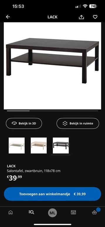 Salontafel van ikea beschikbaar voor biedingen