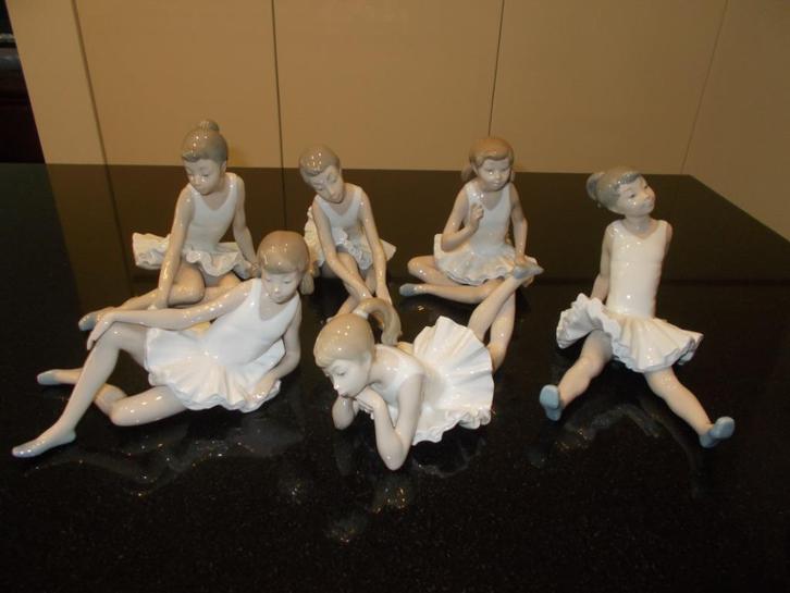 Set 6 x mooie ballerina's Lladro Nao in perfecte nieuwstaat!, Antiek en Kunst, Curiosa en Brocante, Ophalen of Verzenden