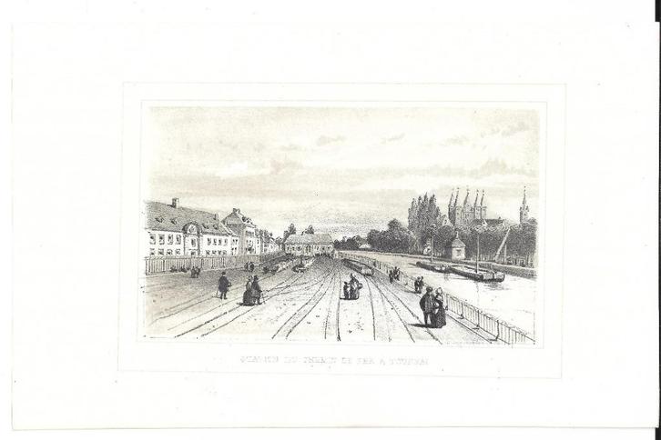 1844 - Tournai / la gare, Antiquités & Art, Art | Eaux-fortes & Gravures, Envoi