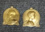 2 koperen medaiilons Koning Albert 1 / Koningin Elisabeth, Postzegels en Munten, Ophalen