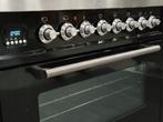 🔥Luxe Boretti Fornuis 90cm hoogglans zwart rvs 6 pit 1 oven, 60 cm of meer, Ophalen of Verzenden, Zo goed als nieuw, Energieklasse A of zuiniger