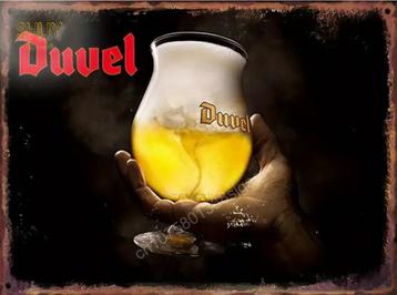 Reclamebord vintage Duvel glas - mancave poolhouse nieuw beschikbaar voor biedingen