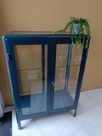 Glazen vitrinekasten, blauw, Comme neuf, Métal, 25 à 50 cm, 50 à 100 cm