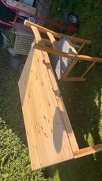 Houten tafel 1,40 lang op 1 m breedte + mogelijk verlengstuk, Tuin en Terras, Picknicktafels, Ophalen, Gebruikt, Rechthoekig, Hout