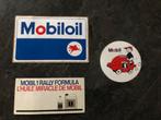 3 autocollants Mobil - compagnie pétrolière - Mobiloil, Collections, Enlèvement ou Envoi