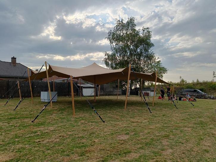 Stretchtent 10,5x10,5m, Tuin en Terras, Partytenten, Zo goed als nieuw, 8 meter of meer, 6 meter of meer, Ophalen