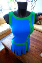 prachtig blauw/groen courège-stijl jurk maat S, Kleding | Dames, Blauw, Knielengte, Ophalen of Verzenden, Mojito