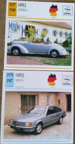 2 verzamelkaarten: automerk Opel - Luxe auto's, Auto's, Ophalen of Verzenden, Zo goed als nieuw