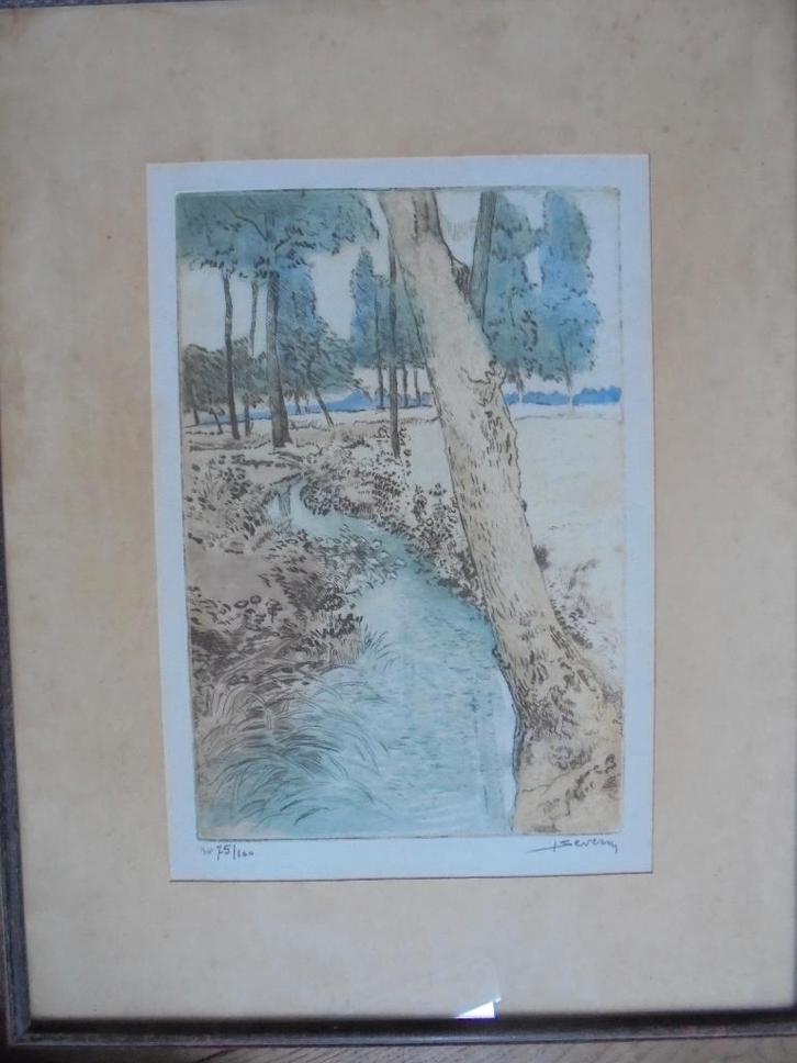 Juliaan Severin  1888 - 1975   Ets   Beek, Antiek en Kunst, Kunst | Etsen en Gravures, Verzenden