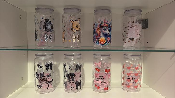 Hand made tumblers gepersonaliseerd, Huis en Inrichting, Keuken | Servies, Nieuw, Overige typen, Overige stijlen, Overige materialen
