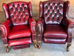 2 Chesterfield - relax - Lazychester - Antique red, Huis en Inrichting, Zetels | Zetels, Ophalen, Eenpersoons, Chesterfield, Leer