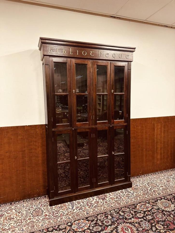 Klassiek Engelse Bibliotheque Boekenkast, Antiek en Kunst, Antiek | Kantoor en Zakelijk, Ophalen of Verzenden