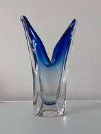 Magnifique vase bleu Val Saint Lambert, élégant, Antiquités & Art, Enlèvement ou Envoi
